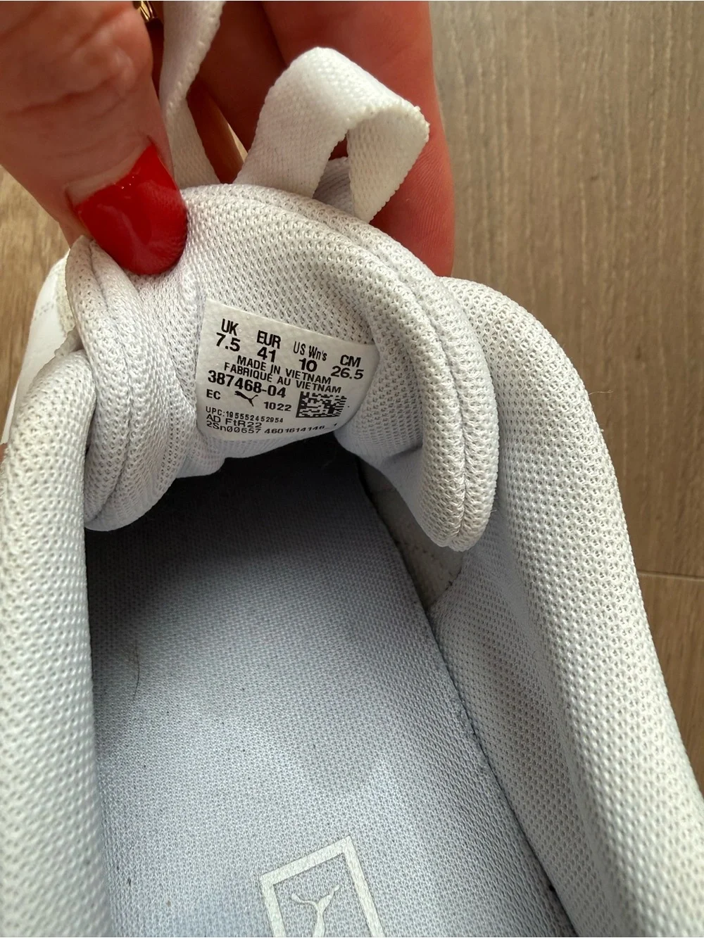 Puma White Sneakers with Pink Suede Formstrip and Gray Accent